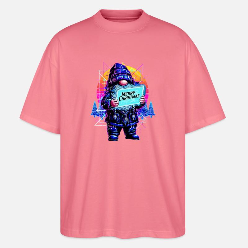 Merry Christmas - Synthwave Gnom 80s - Stanley/Stella Oversized Unisex Bio T-Shirt Blaster 2.0 - Pink 