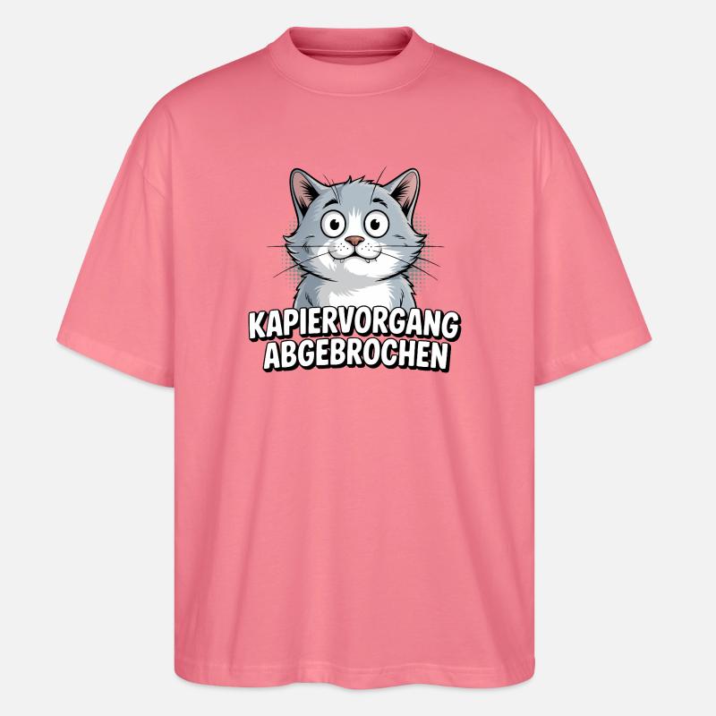 Kapiervorgang abgebrochen – Katze Comic - Stanley/Stella Oversized Unisex Bio T-Shirt Blaster 2.0 - Pink