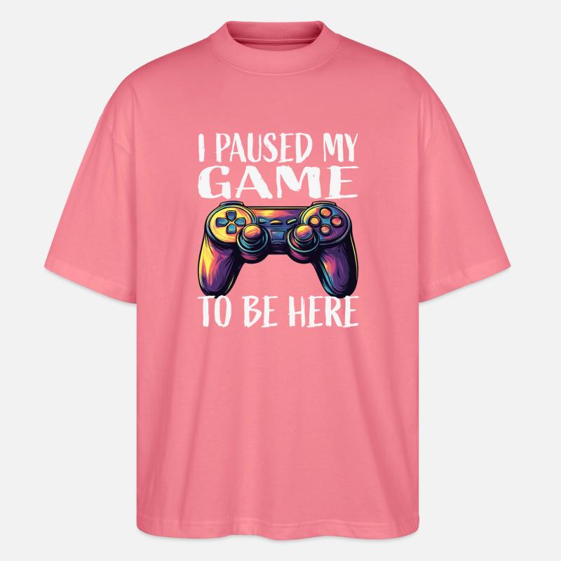 Game Pause Neon Controller - Stanley/Stella Oversized Unisex Organic T-shirt Blaster 2.0 - pink joy 