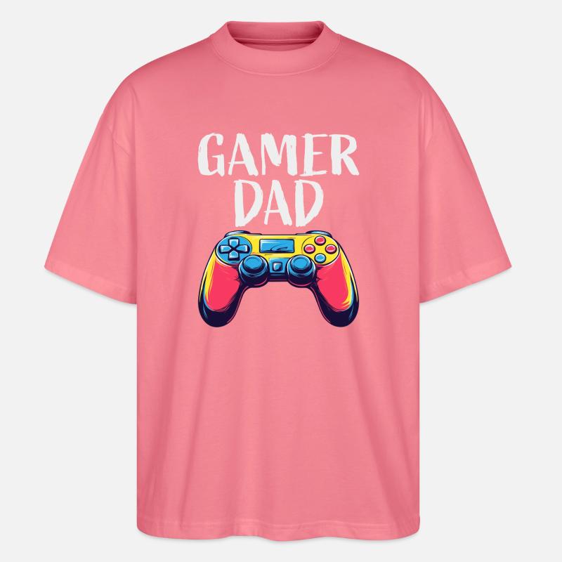 Gamer Dad Controller Grafik - Stanley/Stella Oversized Unisex Bio T-Shirt Blaster 2.0 - Pink 