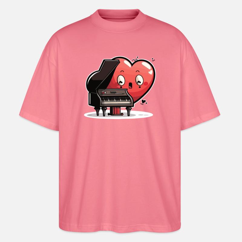Herzklang am Pianoforte - Stanley/Stella Oversized Unisex Bio T-Shirt Blaster 2.0 - Pink 