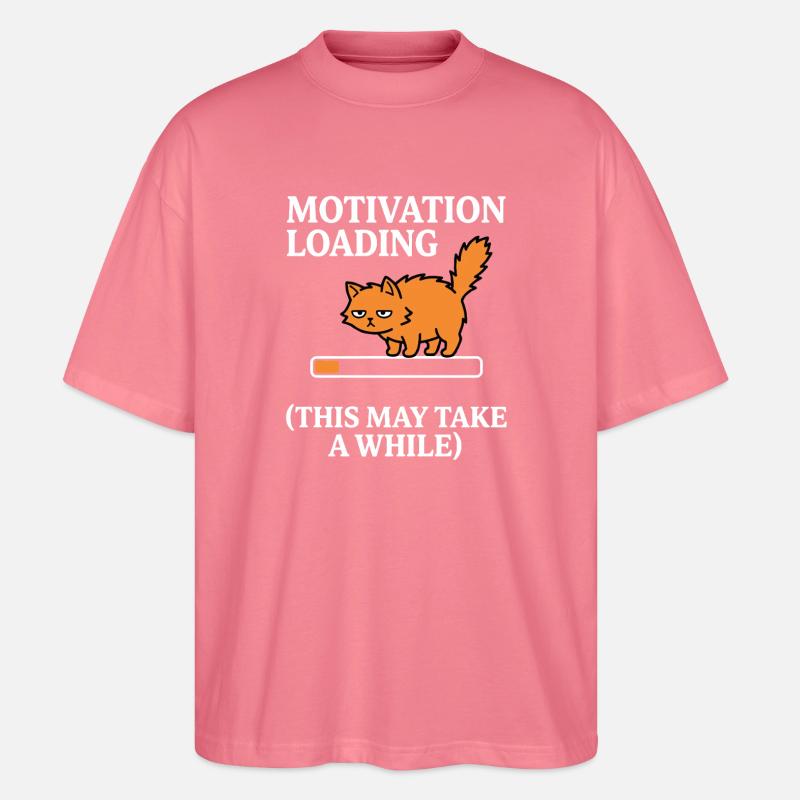Motivation Loading Müde Katze mit Ladebalken - Stanley/Stella Oversized Unisex Bio T-Shirt Blaster 2.0 - Pink 