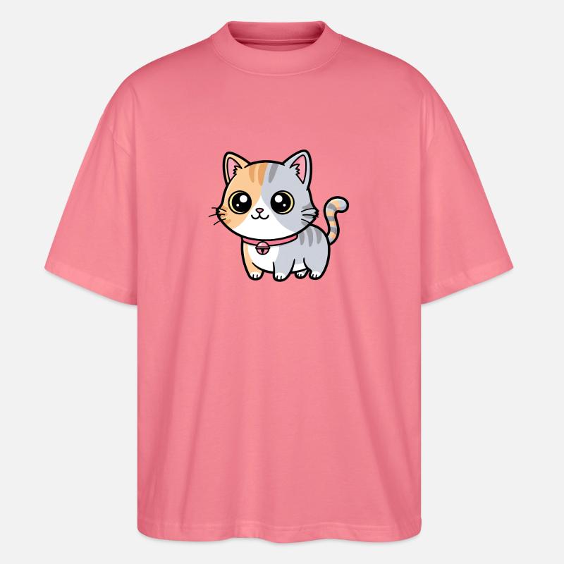 Charme de collier chaton calicot - T-shirt bio Blaster 2.0 coupe oversize Stanley/Stella Unisexe - rose 