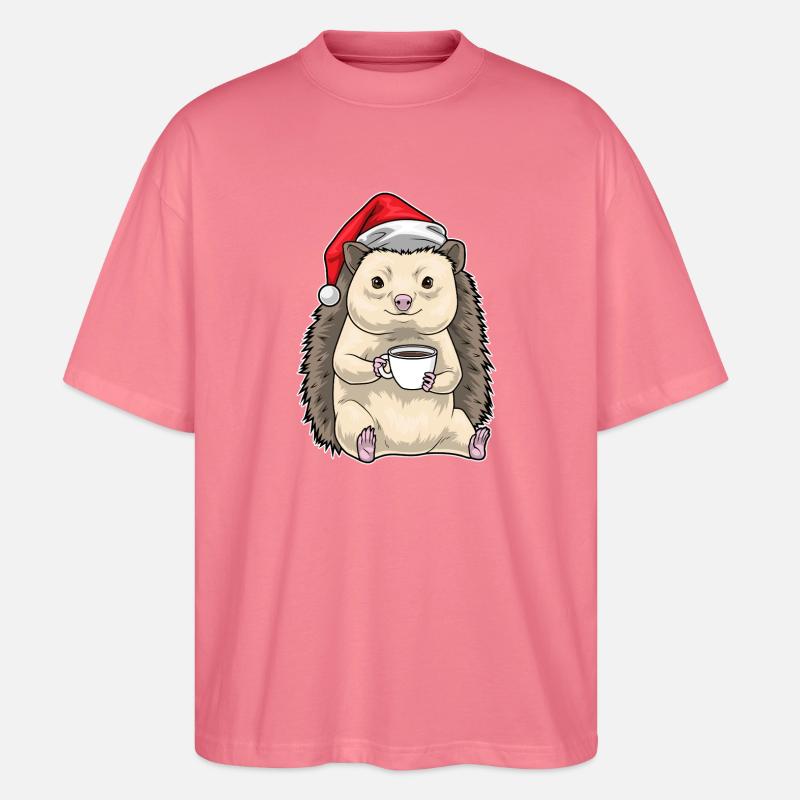 Igel Weihnachten Kaffee - Stanley/Stella Oversized Unisex Bio T-Shirt Blaster 2.0 - Pink 
