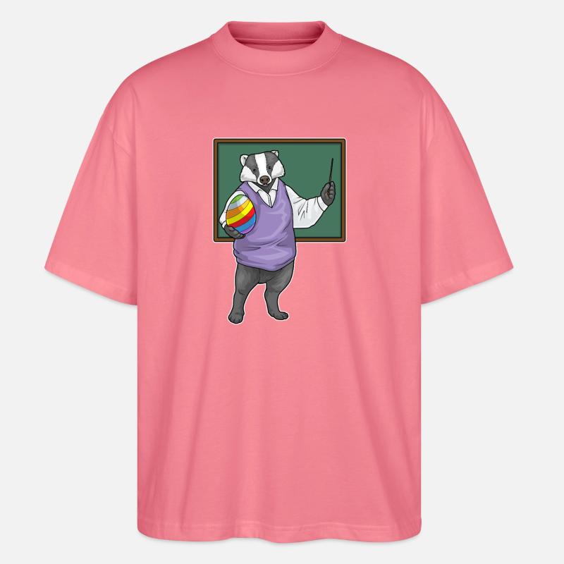 Dachs Ostern Lehrer - Stanley/Stella Oversized Unisex Bio T-Shirt Blaster 2.0 - Pink 