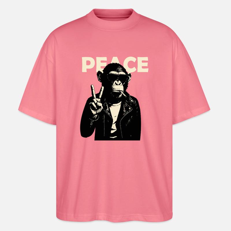 Friedlicher Rebellenaffe - Stanley/Stella Oversized Unisex Bio T-Shirt Blaster 2.0 - Pink