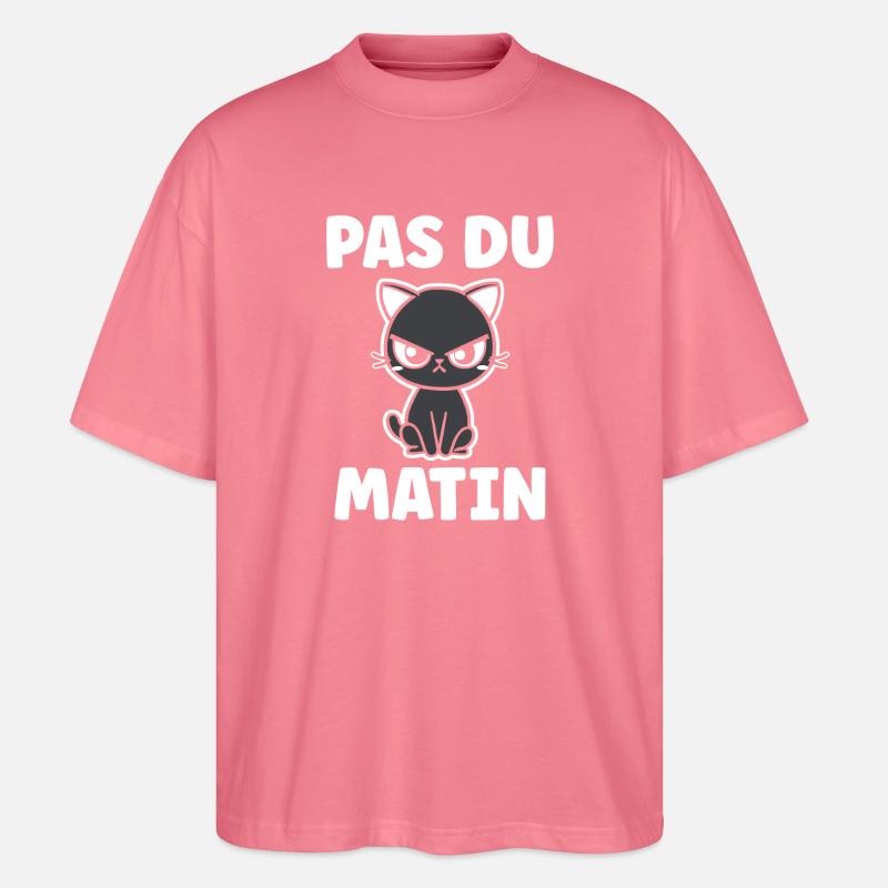 Chat grognon Pas du matin - T-shirt bio Blaster 2.0 coupe oversize Stanley/Stella Unisexe - rose