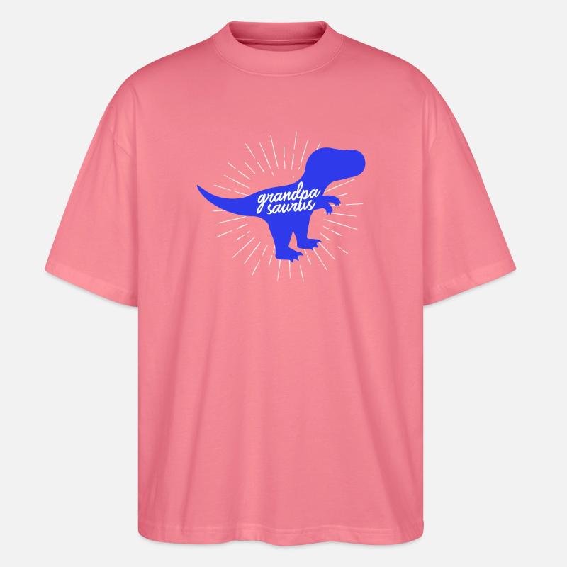 Grandpasaurus T-Rex Silhouette Dinosaurier Papa - Stanley/Stella Oversized Unisex Bio T-Shirt Blaster 2.0 - Pink