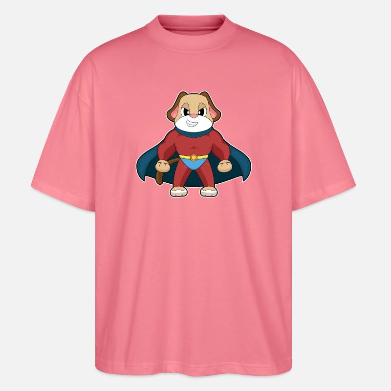 Hund Superheld Umhang - Stanley/Stella Oversized Unisex Bio T-Shirt Blaster 2.0 - Pink 