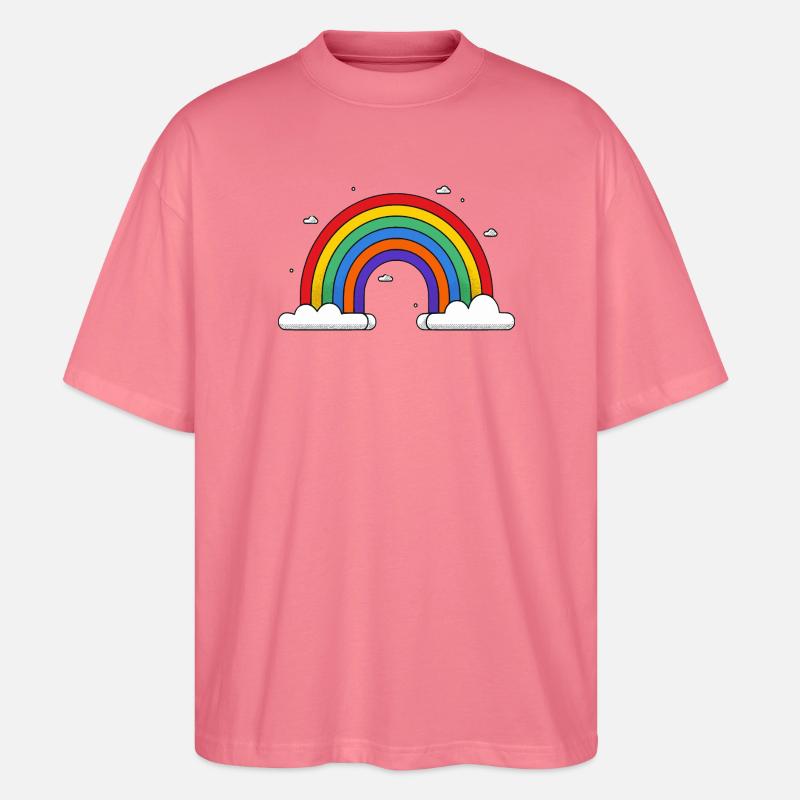 Regenbogen auf Wolken - Stanley/Stella Oversized Unisex Bio T-Shirt Blaster 2.0 - Pink 