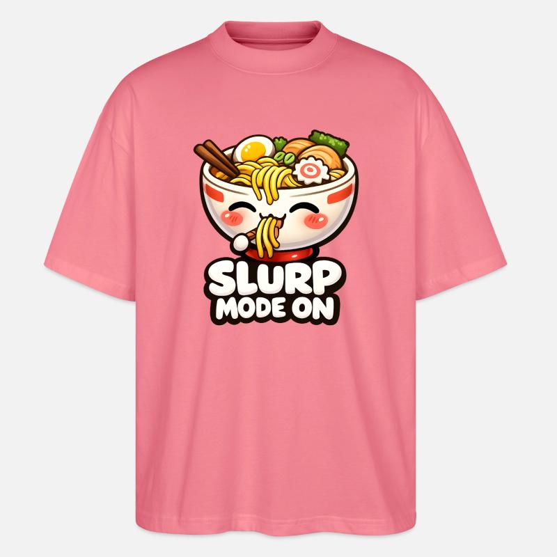 Slurp Mode On Ramen Kawaii - Stanley/Stella Oversized Unisex Bio T-Shirt Blaster 2.0 - Pink 