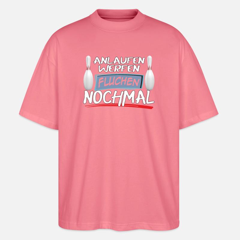 Run-up, throwing, cursing, bowling again - Stanley/Stella Oversized Unisex Organic T-shirt Blaster 2.0 - pink joy