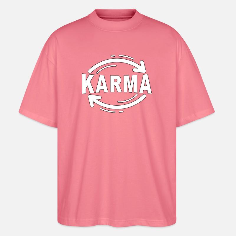 Karma - Minimalistisches Statement Design - Stanley/Stella Oversized Unisex Bio T-Shirt Blaster 2.0 - Pink 