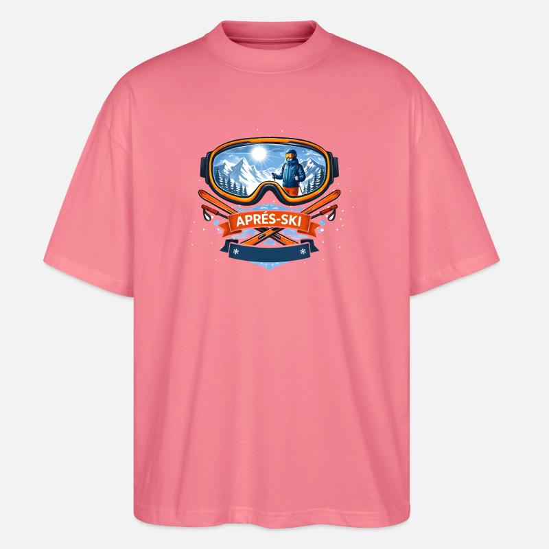 Apres Ski Comic Design - Stanley/Stella Oversized Unisex Bio T-Shirt Blaster 2.0 - Pink 
