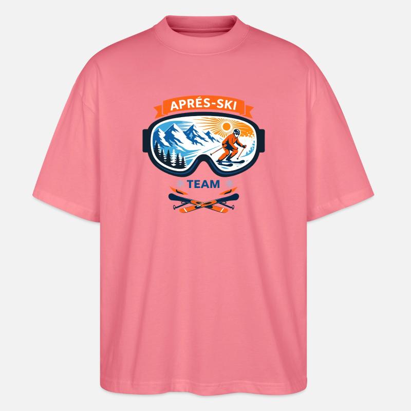 Apres Ski Team Comic Design - Stanley/Stella Oversized Unisex Bio T-Shirt Blaster 2.0 - Pink 