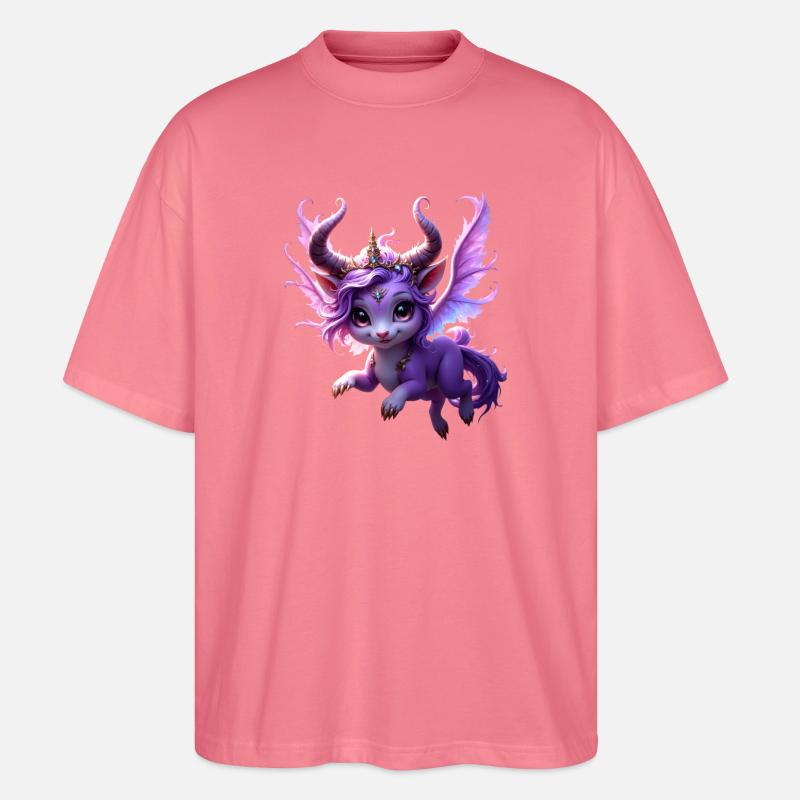 Lila Drache mit Krone - Stanley/Stella Oversized Unisex Bio T-Shirt Blaster 2.0 - Pink 