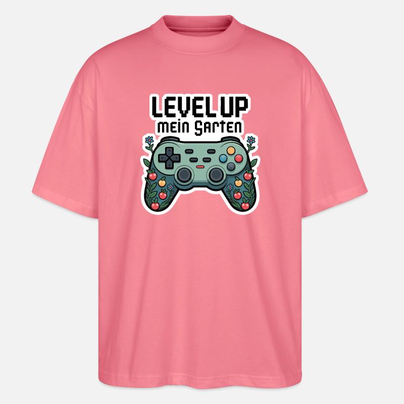 Level Up Garten-Controller Design - Stanley/Stella Oversized Unisex Bio T-Shirt Blaster 2.0 - Pink 