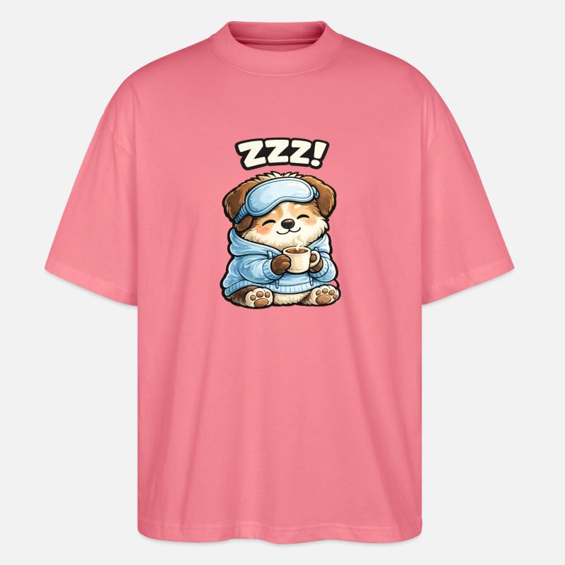 Pfotenschläfer im Pyjama - Stanley/Stella Oversized Unisex Bio T-Shirt Blaster 2.0 - Pink 