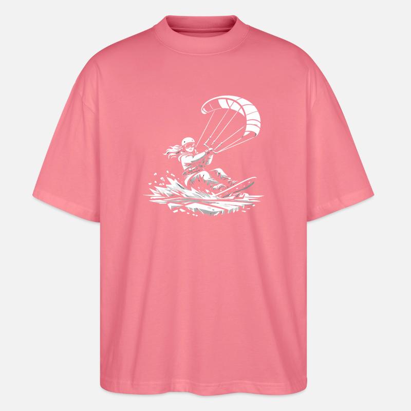 WINTER KITE SURFING - Stanley/Stella Oversized Unisex Bio T-Shirt Blaster 2.0 - Pink 
