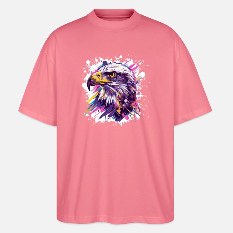 Farbexplosion Adlerkopf Kunst - Stanley/Stella Oversized Unisex Bio T-Shirt Blaster 2.0 - Pink