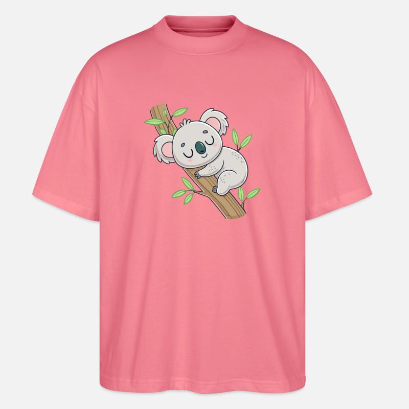 Schlafender Koala auf dem Ast - Stanley/Stella Oversized Unisex Bio T-Shirt Blaster 2.0 - Pink 