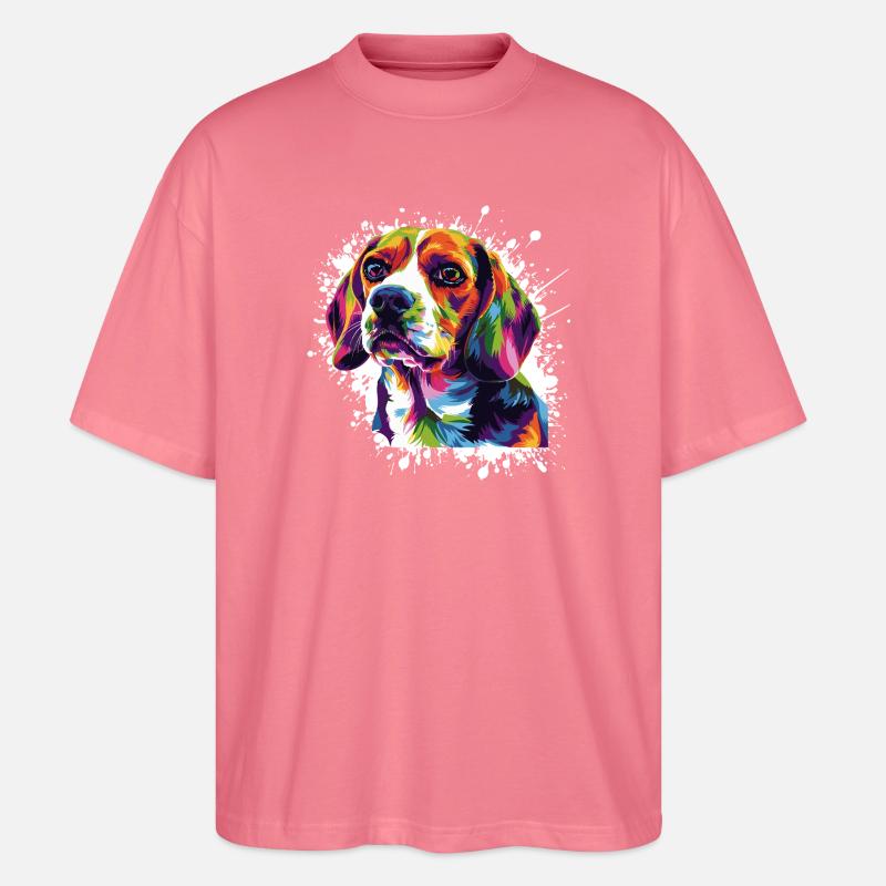 Hund Tier Kunst - Stanley/Stella Oversized Unisex Bio T-Shirt Blaster 2.0 - Pink 
