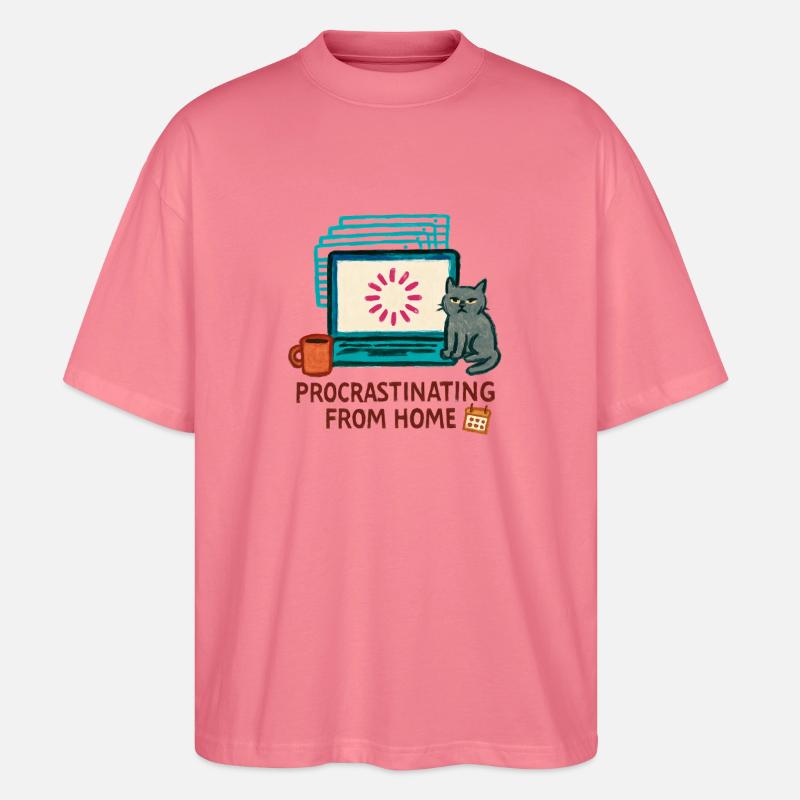 Telearbeit – Telearbeit – Voll-Fernarbeit - Stanley/Stella Oversized Unisex Bio T-Shirt Blaster 2.0 - Pink 