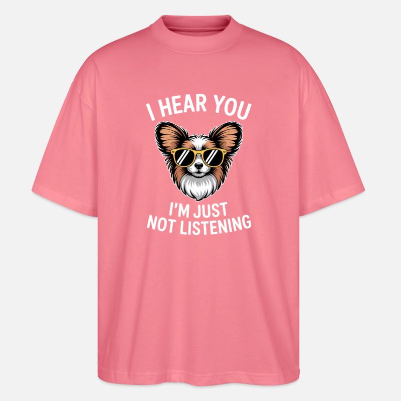 Papillon Sprüche Hunde Lustiges Papillon Geschenk  - Stanley/Stella Oversized Unisex Bio T-Shirt Blaster 2.0 - Pink 
