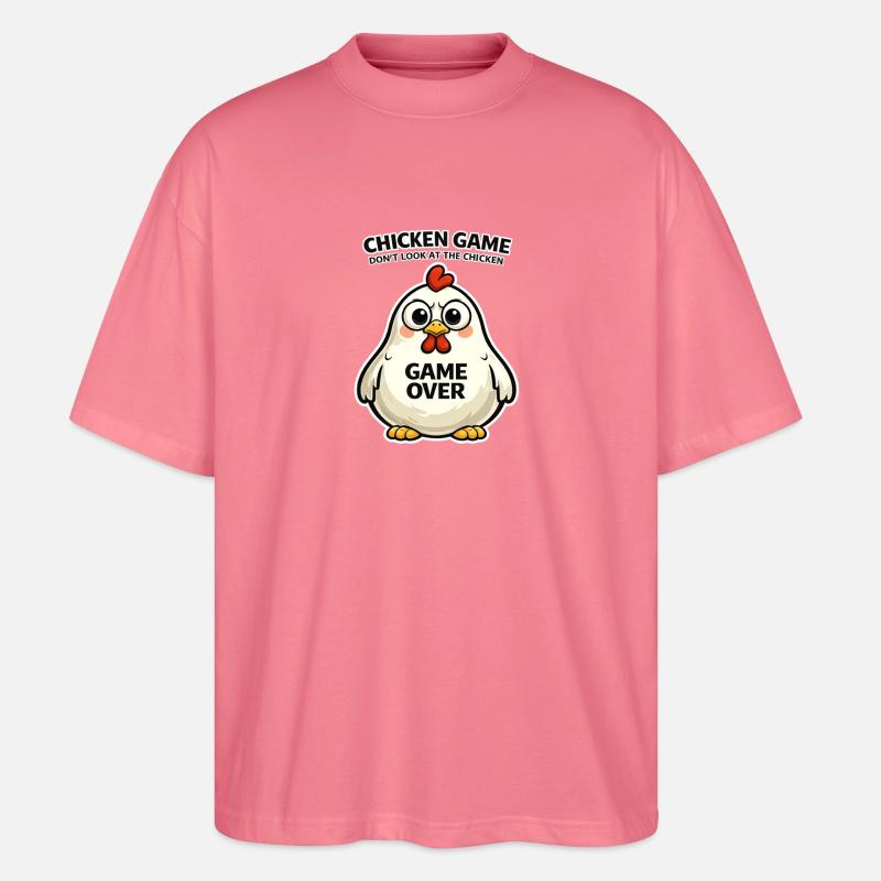 Mème du Jeu du Poulet - T-shirt bio Blaster 2.0 coupe oversize Stanley/Stella Unisexe - rose 