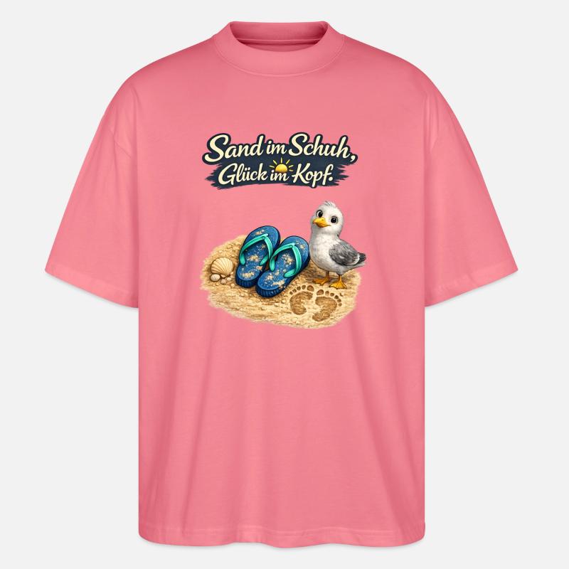 Sand im Schuh, Glück im Kopf - Stanley/Stella Oversized Unisex Bio T-Shirt Blaster 2.0 - Pink