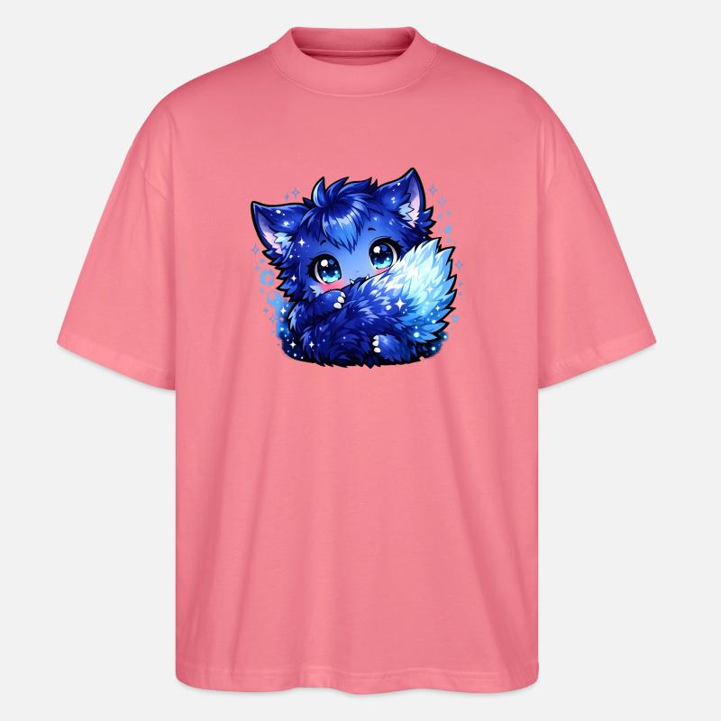 Blauer Eisfuchs Chibi-Design - Stanley/Stella Oversized Unisex Bio T-Shirt Blaster 2.0 - Pink 