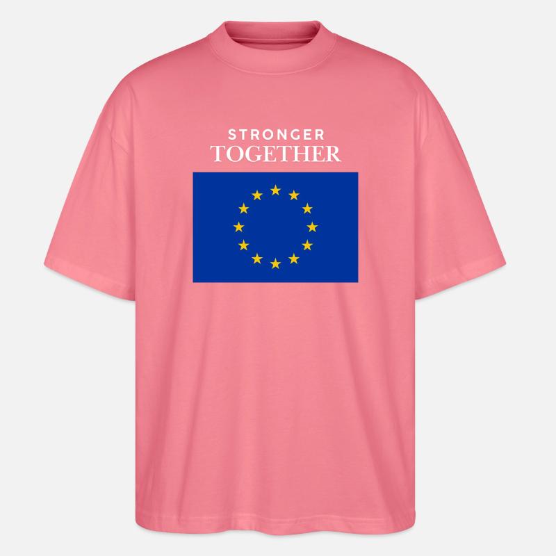 Gemeinsam Stark EU Flagge - Stanley/Stella Oversized Unisex Bio T-Shirt Blaster 2.0 - Pink 