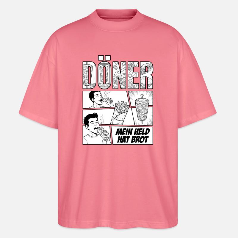 Döner Held – Comic - Stanley/Stella Oversized Unisex Bio T-Shirt Blaster 2.0 - Pink 