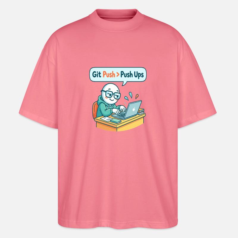 Git Push > Push Ups - Stanley/Stella Oversized Unisex Organic T-shirt Blaster 2.0 - pink joy 