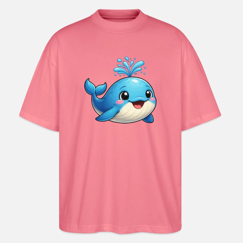 Kleiner blauer Wal mit Wasserfunken - Stanley/Stella Oversized Unisex Bio T-Shirt Blaster 2.0 - Pink 