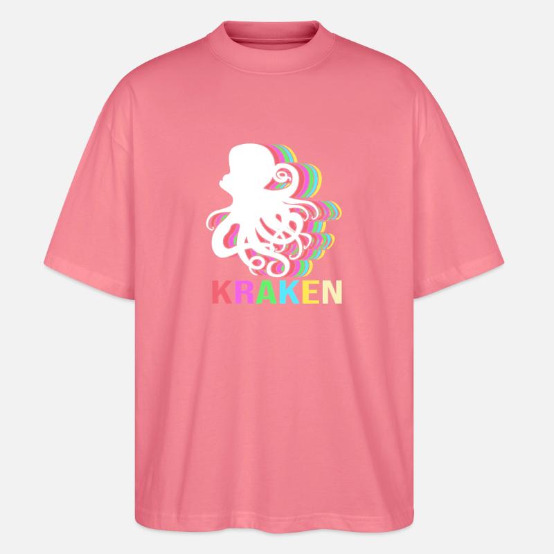 Octopus Octopus Octopus Octopus Octopus - Stanley/Stella Oversized Unisex Organic T-shirt Blaster 2.0 - pink joy 