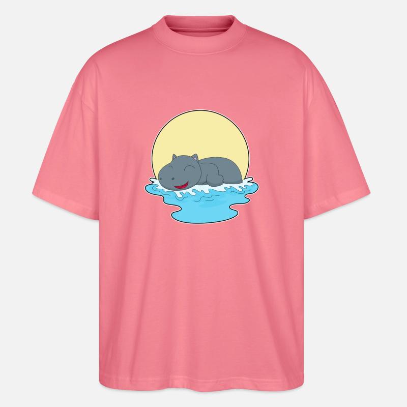 Nilpferd Schwimmen - Stanley/Stella Oversized Unisex Bio T-Shirt Blaster 2.0 - Pink 