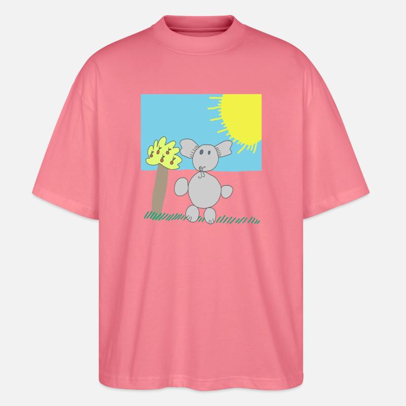 Verspielter Elefant unter einer hellen Sonne - Stanley/Stella Oversized Unisex Bio T-Shirt Blaster 2.0 - Pink 