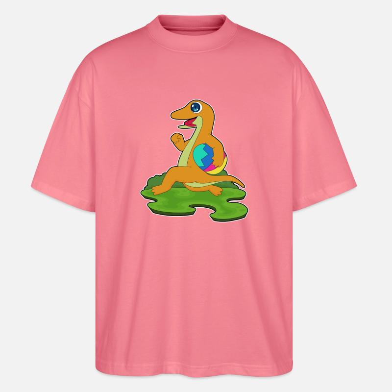 Lizard Easter Easter Egg - Stanley/Stella Oversized Unisex Organic T-shirt Blaster 2.0 - pink joy 