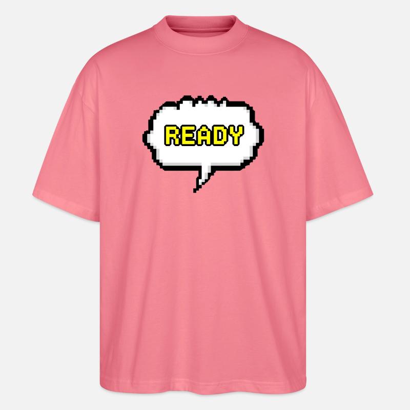 Bereit Pixel-Sprechblase - Stanley/Stella Oversized Unisex Bio T-Shirt Blaster 2.0 - Pink 