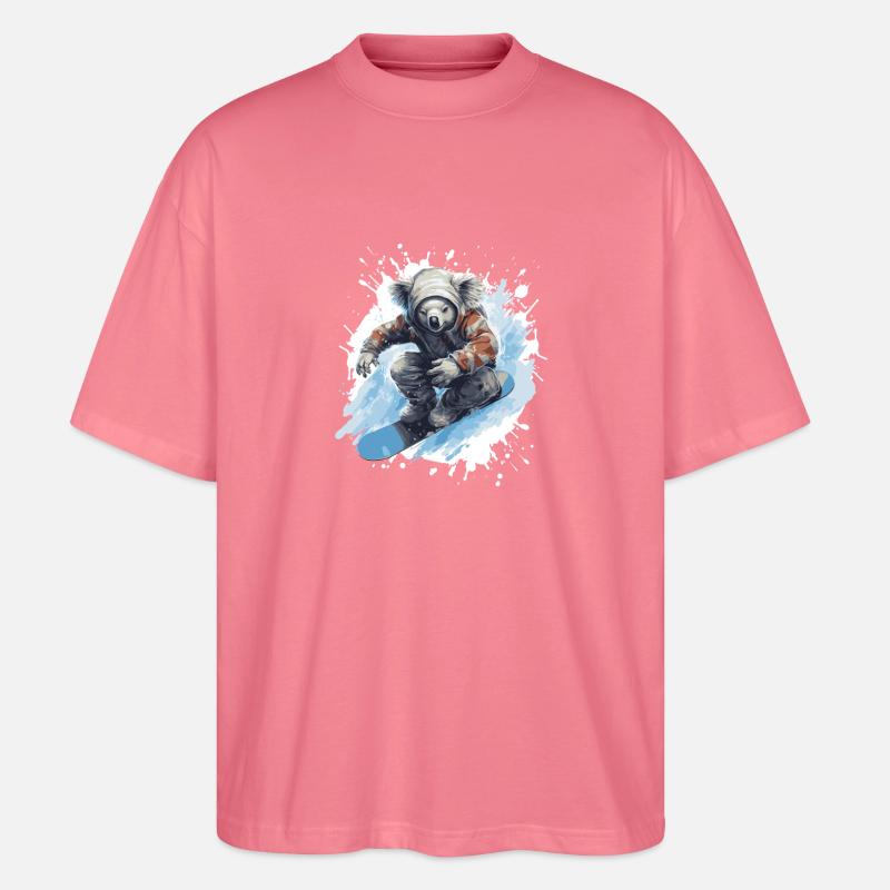 Koala Snowboard - Stanley/Stella Oversized Unisex Bio T-Shirt Blaster 2.0 - Pink 