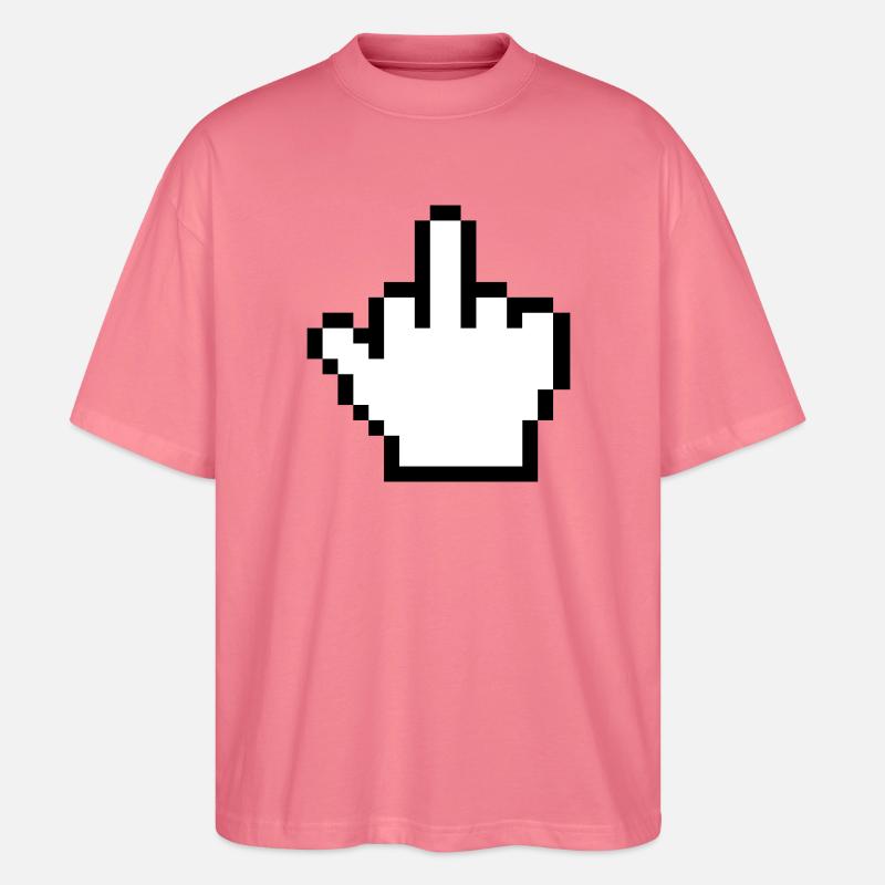 Mouse Hand Middle Finger Mouse Pointer - Stanley/Stella Oversized Unisex Organic T-shirt Blaster 2.0 - pink joy 