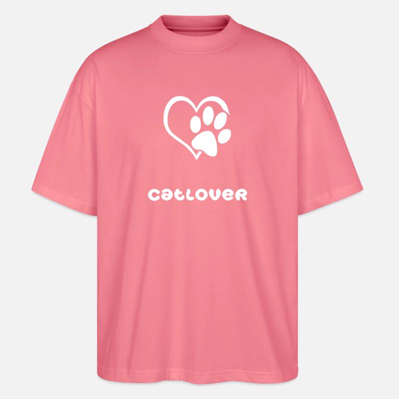 Catlover-weiß - Stanley/Stella Oversized Unisex Bio T-Shirt Blaster 2.0 - Pink