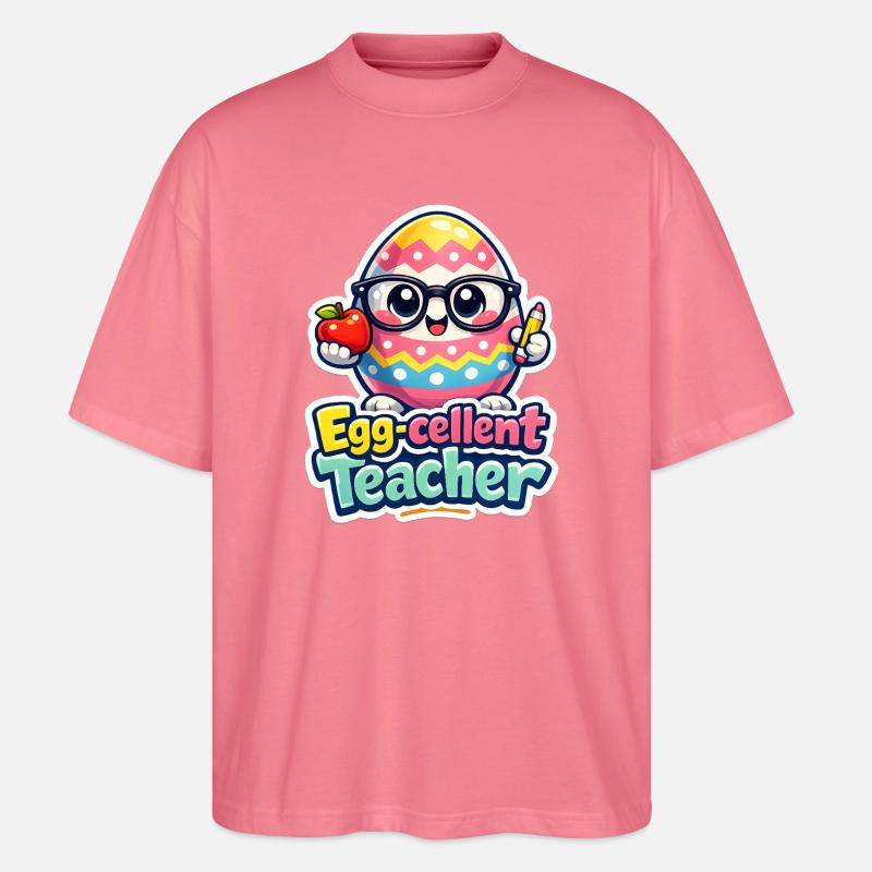 Egg Cellent Enseignant Œuf de Pâques - T-shirt bio Blaster 2.0 coupe oversize Stanley/Stella Unisexe - rose 