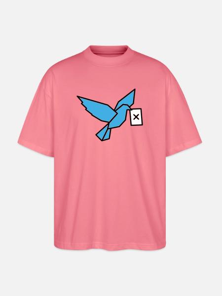 Brieftaube Wahlzettel Vogel Bunt - Stanley/Stella Oversized Unisex Bio T-Shirt Blaster 2.0 - Pink