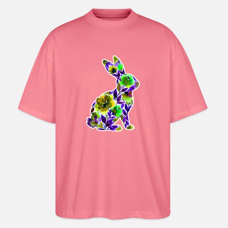 Fleurs en forme de lapin - T-shirt bio Blaster 2.0 coupe oversize Stanley/Stella Unisexe - rose