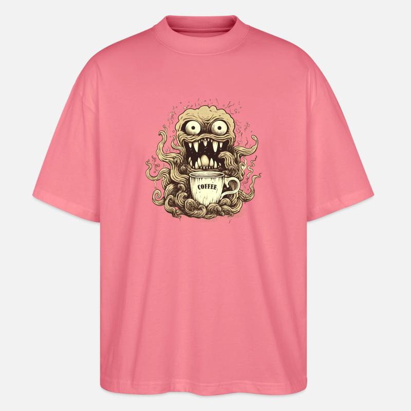 Kaffeemonster  - Koffein Zombie - Morgenmuffel - Stanley/Stella Oversized Unisex Bio T-Shirt Blaster 2.0 - Pink 