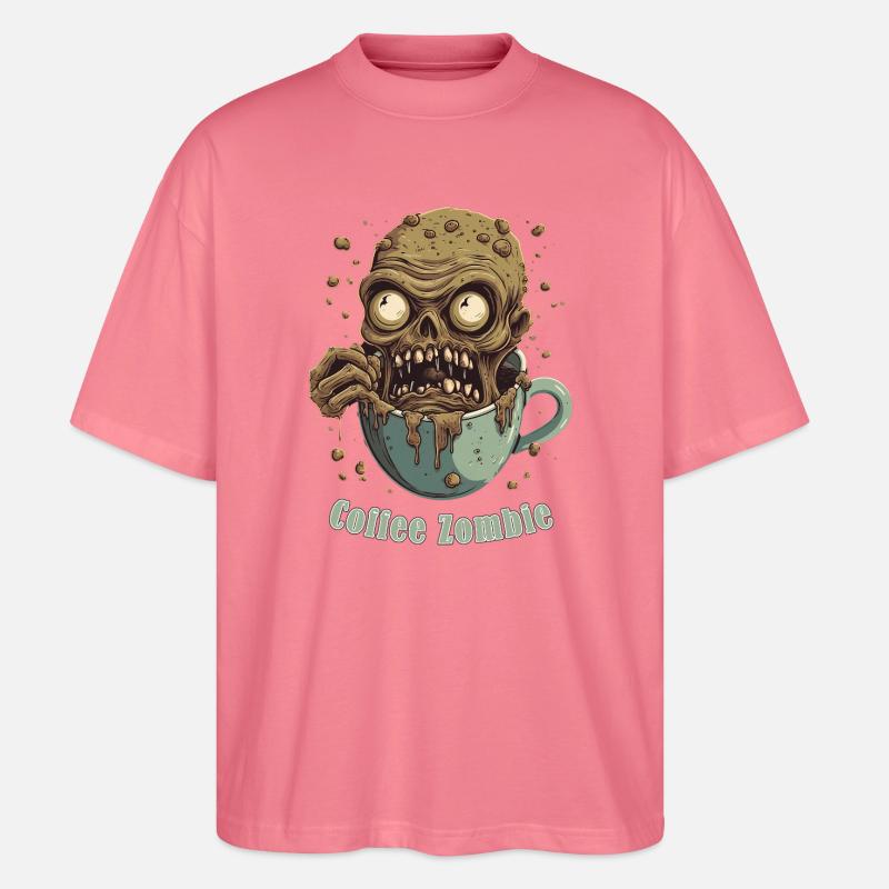 Kaffeemonster - Koffein Zombie - Morgenmuffel - Stanley/Stella Oversized Unisex Bio T-Shirt Blaster 2.0 - Pink