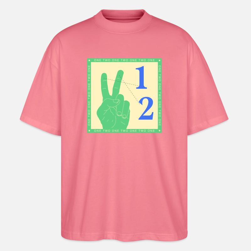 Graphique rétro One Two Counting Hand - T-shirt bio Blaster 2.0 coupe oversize Stanley/Stella Unisexe - rose 