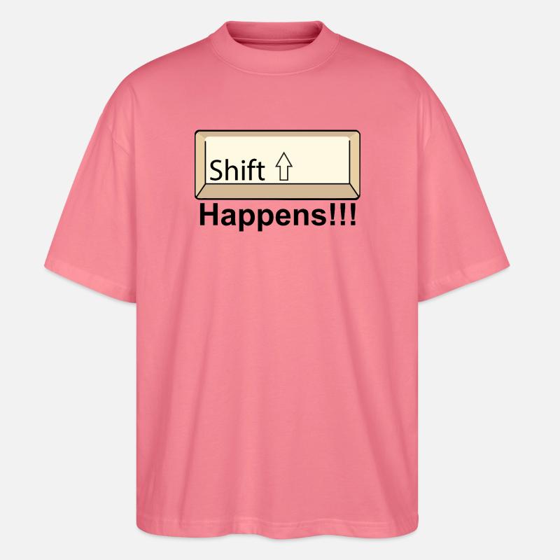 Shift Key Minimal Keyboard Design - Stanley/Stella Oversized Unisex Bio T-Shirt Blaster 2.0 - Pink 